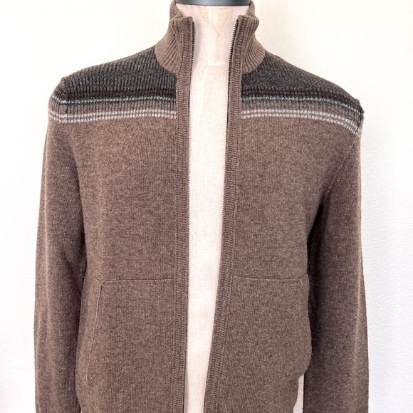 Banana Republic Zip Front Merino Wool Blend Sweater - Size Medium - Picture 8 of 9